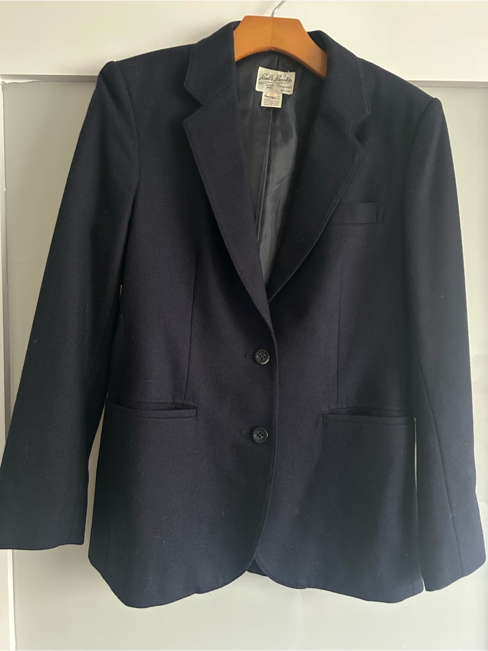 Vintage Paula Brooks Navy Wool Blend Blazer